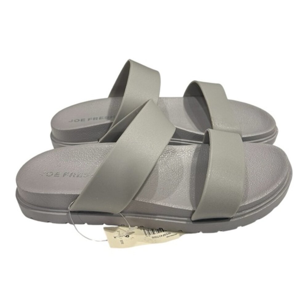 Joe Fresh Light Gray Slide Sandals Size 6